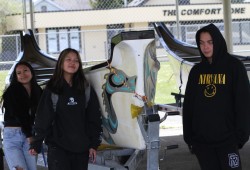 Cacey Jack (left), her sister Delylah Jack and Devin Johnston will be working with elementary students in June to share their knowledge of navigating a traditional Nuu-chah-nulth canoe. (Eric Plummer photo)