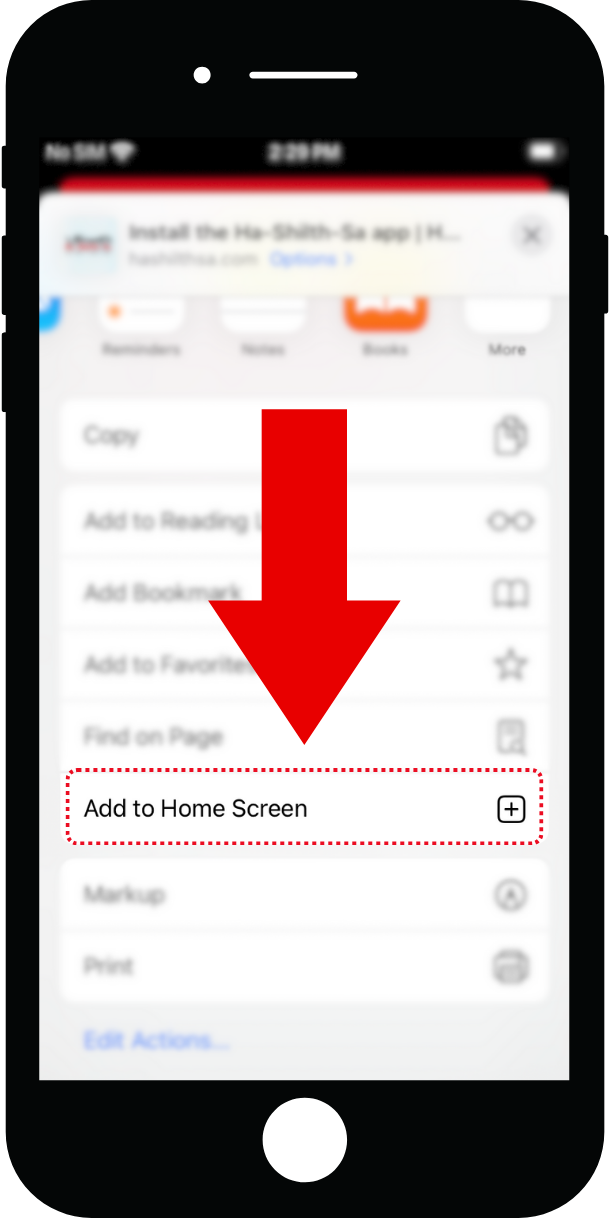 Click "Add to Home Screen"