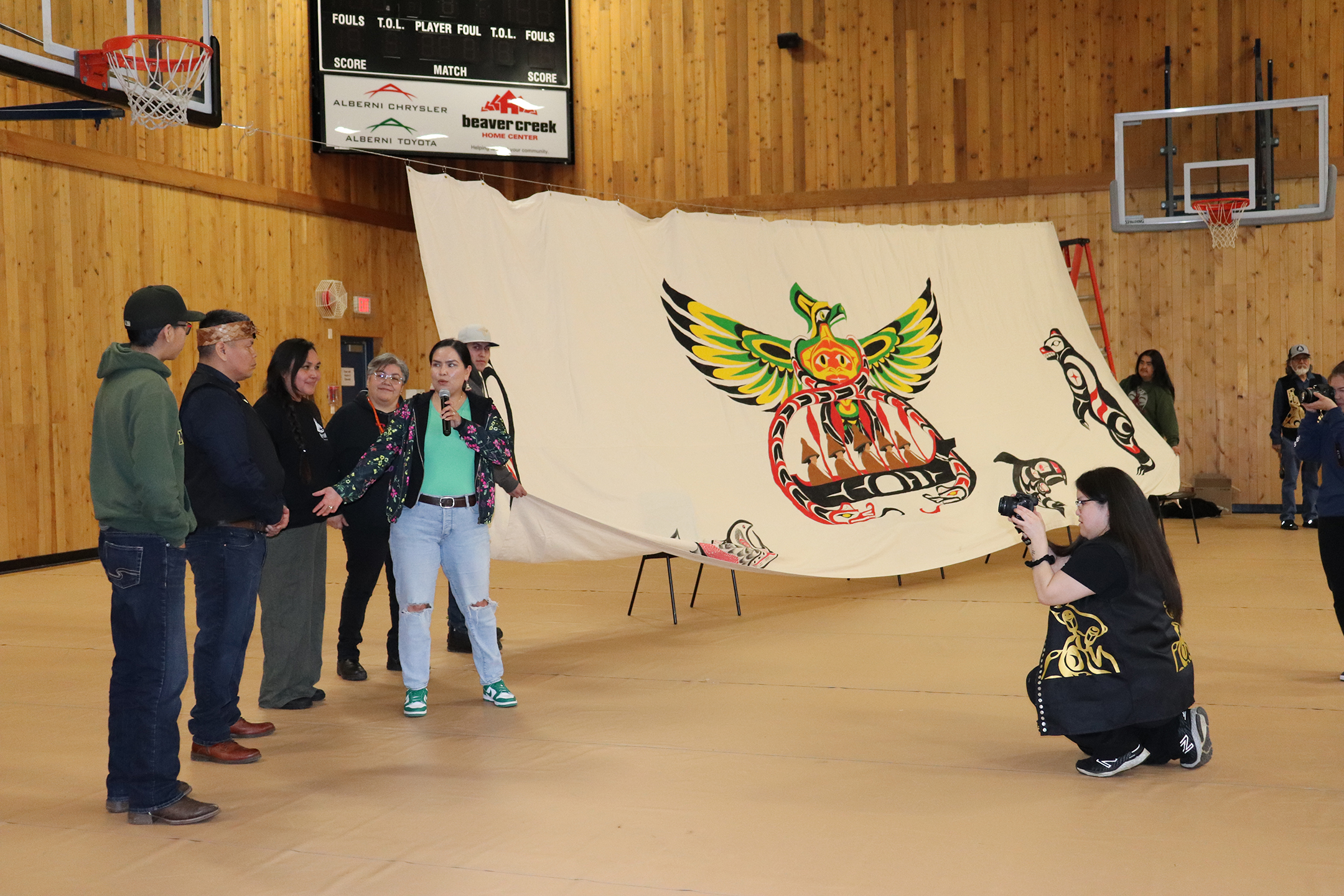 Nuu-chah-nulth-led Fisheries Society celebrates successes with unveiling of ceremonial curtain