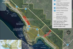 Dog prohibition area within the Pacific Rim National Park Reserve. (Parks Canada map)