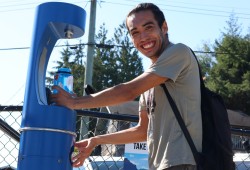 Tla-o-qui-aht First Nation member Mohkin Masso encourages folks to use water bottles instead of plastic ones. He says Tofino’s drinking water is cleaner and colder than most other places. 