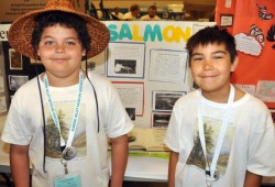 Tseshaht members Bryan Watts and Carson Guzman did their presentation on Salmon.