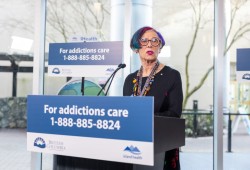“There is a moment many people in recovery describe, a private, deeply personal turning point when they realize something in their life needs to change,” said Leah Hollins, chair of Island Health’s Board of directors. (Province of B.C. photo)