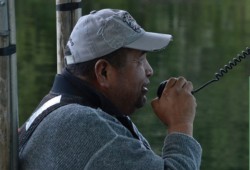 Al Titian is a boat operator at Cermaq Canada’s sites north of Tofino. Titian has been with Cermaq for a number of years. (Coalition of First Nations for Finfish Stewardship photo)