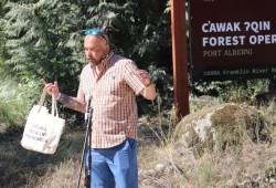 The design was made by Huu-ay-aht Councillor Edward R. Johnson (pictured) and his father, Ed Johnson Sr.