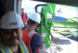 Tseshaht member Richard Harry Watts works at a Port Alberni location to help ‘sustain life’ for salmon in the event of a tanker spill. (Submitted photo)  