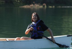 Karen McGregor, a Grade 8 student, races in 200 m at Paddle Days. 