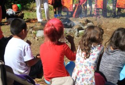 Children in care gather at Hesquiaht Harbour in the First Nation’s homeland during a family reconnection event. (Eric Plummer photo)