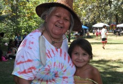 Erma Robinson of Usma Family and Child Services stands with Karmen Robinson at the Fun in the Park gathering that was held at Port Alberni’s Roger Creek Park on Aug. 23. (Eric Plummer photos)