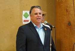 Courtenay-Alberni MP Gord Johns gives a speech at the Port Alberni Friendship Centre on National Indigenous Peoples Day