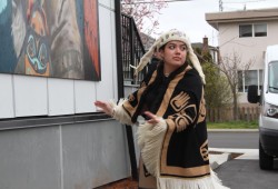 Kwakwaka'wakw dancers perform at the opening of the House of Courage in Victoria on March 31. (Eric Plummer photo)