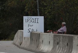 Smoked salmon is sold along Highway 4 at the Somass River. Members of the Tseshaht First Nation regularly sell fish throughout the season  to passersby.