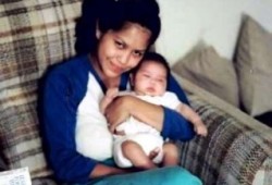 Rubina Charleson holds her oldest daughter Alexandra in this old family photo.