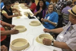 Drum making sessions are among the activities Tatoosh has organized as a Hupacasath community worker.