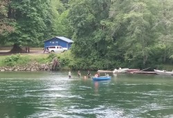 Tseshaht sockeye fishery on the Somass River in 2018 (Mike Youds).