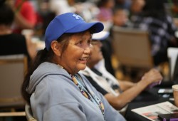 Alice George was among the crowd that packed the facility's main hall for a community dinner on Oct. 14.