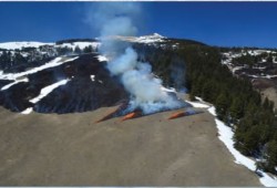 Forest fires are increasingly frequent occurrence that the First Nation partly attributes to its inability to practice preventative suppression through traditional burns. Pictured is a ceremonial burn on Crater Mountain in April 2021. (Ashnola IPCA Legal Backgrounder photo) 