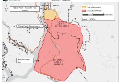A Tseshaht reserve and Port Alberni's Cameron Heights neighbourhood have been placed under an evacuation alert by the Alberni-Clayoquot Regional District. (ACRD map)