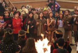 Students from younger grades at the elementary school performed as well, expressing gratitude for recent donations towards Haahuupayak’s upcoming Grade 7 graduation ceremony. 