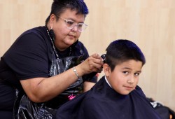 Ditidaht members also took advantage of free haircuts by Myra Mack over the weekend at the main hall.