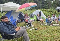 Hesquiaht embarks on the Paddle to Elwha with both a support boat and vehicle. The team spends one or two nights camping at each nation they visit, and some of the crew that paddle will also switch and help the road crew or support boat. 