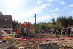 On Oct. 9 Ahousaht leaders and former students of the Christies Indian Residential School gathered on Meares Island to witness the tearing down of an old structure from the institution.
