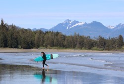 Ivan Wells Jr. exits the water after a satisfying mid-spring session with his crew.
