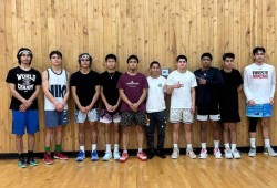 Ahousaht is sending the Kakawin Cheelth, an intermediate boys team coached by Devin Robinson.