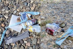 After the long weekend, Awilda Sanchez returned to the impromptu campsite to pick-up the trash left behind. (Awilda Sanchez photo)