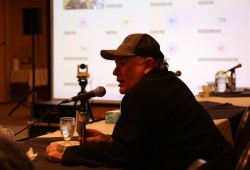 Tseshaht Councillor Les Sam speaks during the Council of Ha'wiih Forum on Fisheries.