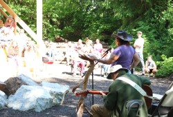 Nuu-chah-nulth artist Nicki Love recites a heartwarming poem during the sunny June 27 event.  