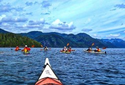 Navigating B.C. coastal waters by sea kayak. (NOLS Pacific Northwest Facebook photo)