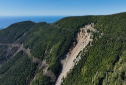 Big Bertha is a massive logging-related landslide that first collapsed in 1999 and continues to send sediment into critical salmon-bearing streams in Hesquiaht territory nearly three decades later. 