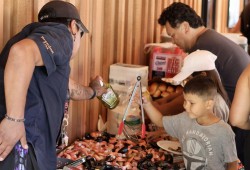 Following the speeches and ribbon cutting, Ditidaht members shared a delicious seafood broil of locally caught prawns, mussels and crab. 
