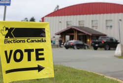 The April 28 federal election saw 68.65 per cent of eligible voters cast a ballot, according to preliminary calculations by Elections Canada – the highest national turnout since the 2015 vote. Pictured is the Alberni Athletic Hall polling station in Port Alberni. (Eric Plummer photo)