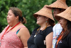 Yuułuʔiłʔatḥ community member Skylene Patrick welcomed the weary pullers to their territory and invited them to make themselves at home.