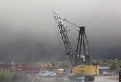 On Aug. 13 thick smoke filled the air south of Port Alberni, near the Mount Underwood forest fire. (Eric Plummer photo)