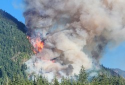 The Mount Underwood fire is currently designated as “out of control” and a “wildfire of note”. (BC Wildfire Service photo)
