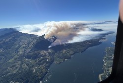 As of 11 a.m. on Aug. 13 the Mount Underwood wildfire grew to 2,156 hectares. (BC Wildfire Service photo)