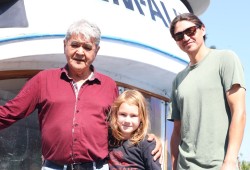 Hesquiaht fishing family Victor Amos with his grandson George and son Will. (Nora O’Malley photo)