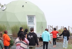 Tla-o-qui-aht elder Levi Martin led a cleansing ceremony at the Wildpods site known in Nuu-chah-nulth language as načiqs on Aug. 12. 