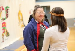 During her visit to Gold River Cindy Woodhouse Nepinak, national chief of the Assembly of First Nations, came to watch the performances at Gold River Secondary in the mid afternoon.