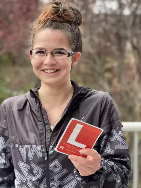 Krista Wagner recently earned her L licence with help from the All Nations Driving Academy.