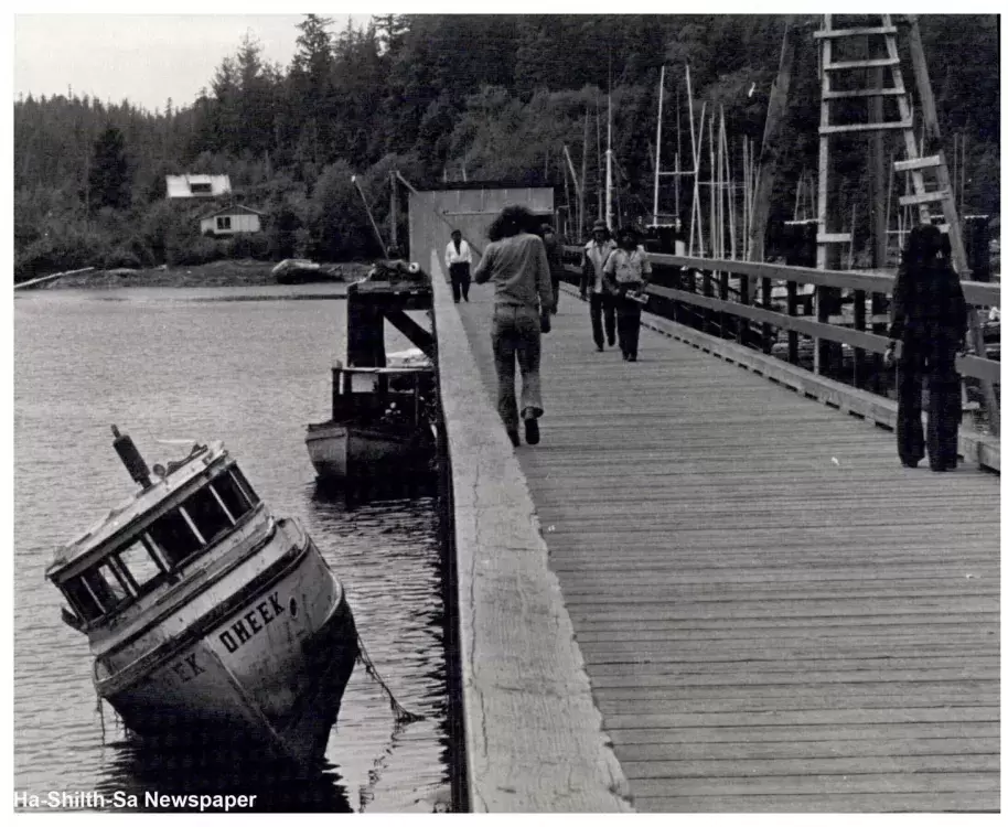 Ahousaht Harbour in the 1970s. 