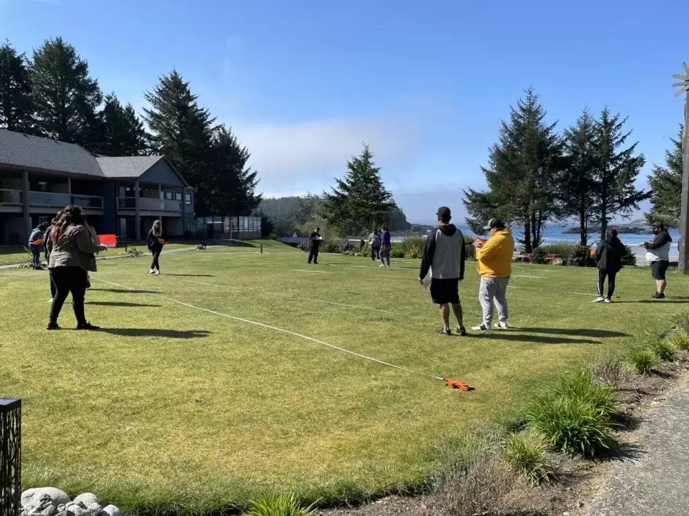 Participants engage in a 5-week technical training certification facilitated by the Central Westcoast Forest Society (CWFS) between April 19 to May 21 near Tofino. Photo supplied by CWFS