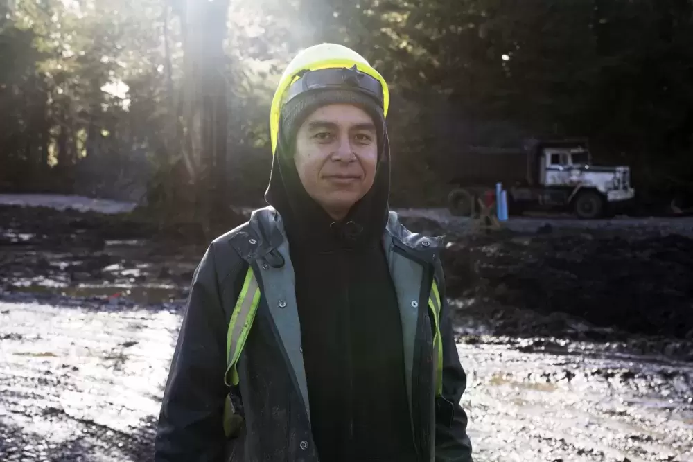 Alex Masso Jr., Hithuiis Spirit Construction Ltd. business and project manager, poses at the site of the Tsawaak RV Resort and Campground that's currently under development, on November 10, 2021.