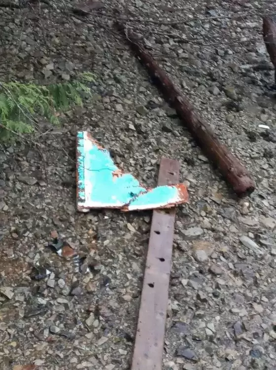 What appears to be pieces of Lucas's small boat washed up on shores in Hot Springs Cove Jan. 2. (Submitted photo)