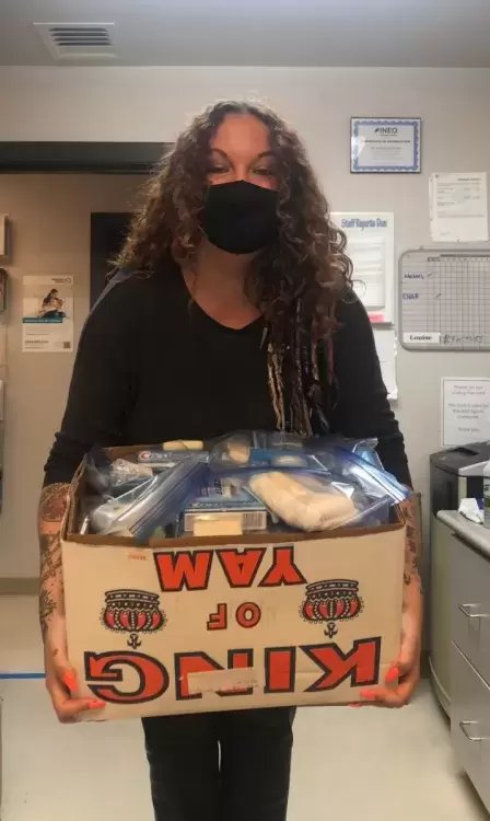 Selean Kitchen holds a hygiene product donation. (PAFC photo)