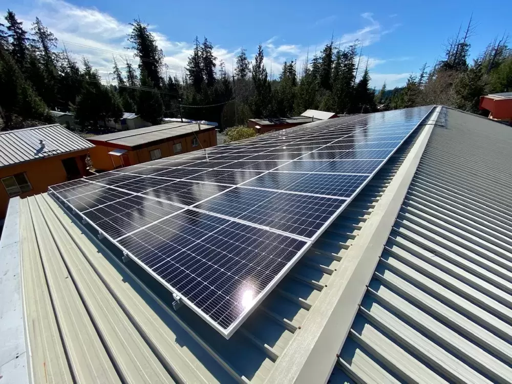 The Kyuquot community school is outfitted with solar panels. The panels collect energy from the sun and converts it to electricity. (Eric Marks photos)