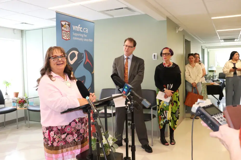 Monique Gray-Smith speaks at the event.